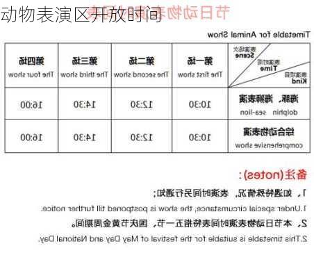 动物表演区开放时间