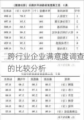 跨行业企业满意度调查的比较分析