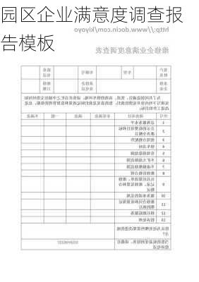 园区企业满意度调查报告模板