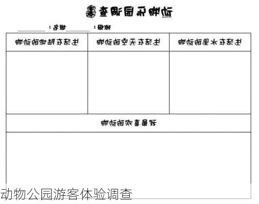 动物公园游客体验调查