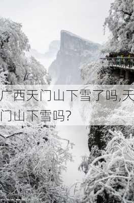 广西天门山下雪了吗,天门山下雪吗?