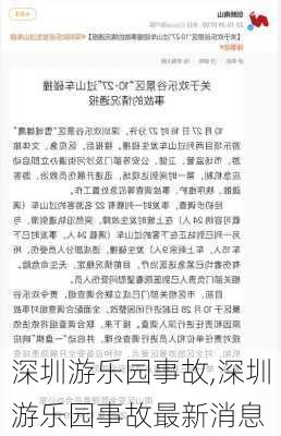 深圳游乐园事故,深圳游乐园事故最新消息