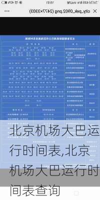 北京机场大巴运行时间表,北京机场大巴运行时间表查询