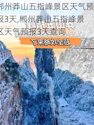 郴州莽山五指峰景区天气预报3天,郴州莽山五指峰景区天气预报3天查询