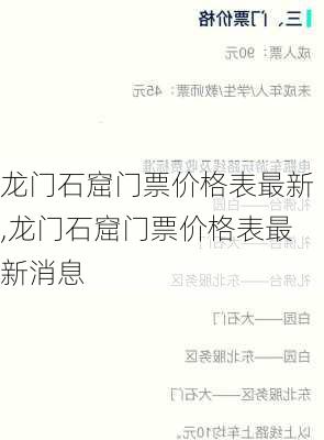 龙门石窟门票价格表最新,龙门石窟门票价格表最新消息