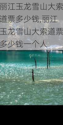 丽江玉龙雪山大索道票多少钱,丽江玉龙雪山大索道票多少钱一个人