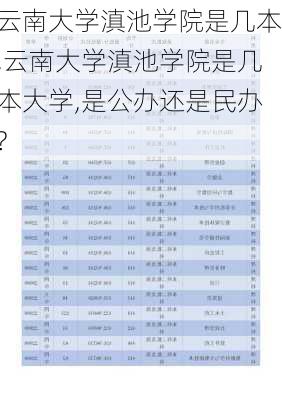 云南大学滇池学院是几本,云南大学滇池学院是几本大学,是公办还是民办?