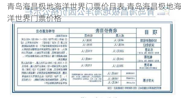 青岛海昌极地海洋世界门票价目表,青岛海昌极地海洋世界门票价格